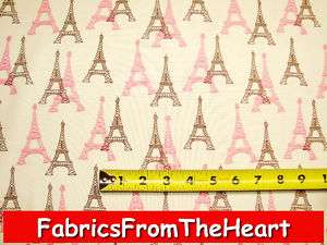 Vive Le France Eiffel Tower Pink Robert Kaufman Fabric  