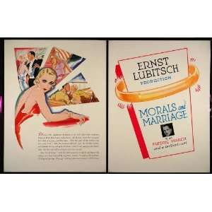  1931 Ad Morals & Marriage Lubitsch Fredric March Film 