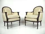 INTERIOR CRAFTS Pair Louis XVI Bergere Lounge Chair  