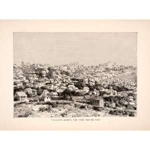  1890 Wood Engraving (Photoxylograph) Cityscape Antananarivo 