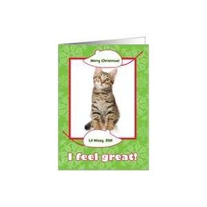  Veterinarian Christmas Photo Card from Cat with Mice and 