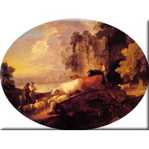   with Rustic Lovers 30x22 Streched Canvas Art by Gainsborough, Thomas