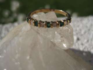 Wow Gorgeous Vintage 14k Gold Diamond and Emerald Ring Size 6