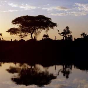  Southwest Ethiopia, Omo River, Sunset on Banks of Omo 