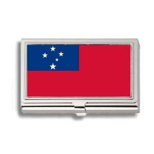  Samoa Samoan Flag Business Card Holder Metal Case Office 