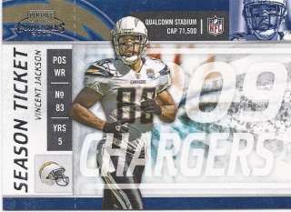 Vincent Jackson 6 Card Lot 2009 Contenders Season Ticket  