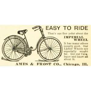 1893 Ad Ames Frost Antique Imperial Wheel Bicycle Bike Cycling Biking 