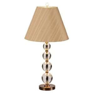  Crystal Sphere Antique Brass Table Lamp