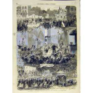  1858 Nanterre Fete Rosary Coronation French Print