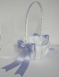 Periwinkle Blue Flower Girl Basket Ring Bearer Pillow  