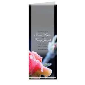  80 Wedding Programs   Dawn Frosted Rose