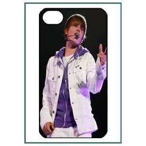 Justin Bieber Pop Star iPhone 4 iPhone4 Black Designer Hard Case Cover 