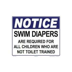  Notice Swim Diapers Required Sign 7924Ws1210E Patio, Lawn 