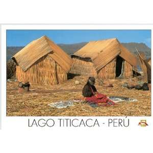   Unused Postcard Titicaca Lake Peru Uros Island 