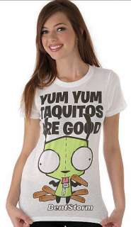 Nickelodeon Invader Zim GIR ALIEN TOP Tee Shirt TAQUITOS 2XL Yum Yum 