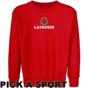 Cornell Big Red Youth Red Custom Sport Logo Applique Crew Neck Fleece 