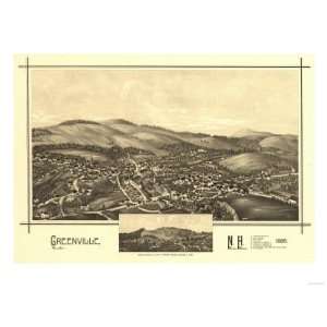  Greenville, New Hampshire   Panoramic Map Giclee Poster 