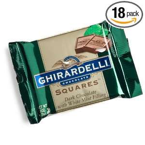 Ghirardelli Chocolate Squares, Dark Chocolate with White Mint Filling 