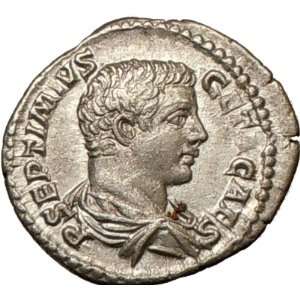 GETA as CAESAR 207AD Ancient Silver Roman Coin ATHENA Minerva Magic 