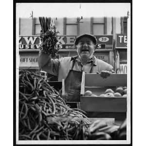  Moe the Vegetable Man,pushcart vendor,at his produce stand 