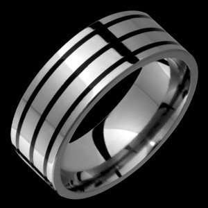 Soumia   size 10.00 Titanium Band with Black Design. Choose your Color 