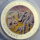 SOMALIA 2008 100 SH. ELEPHANT 1 OZ 0.999 SILVER COLOUR COLOURED 