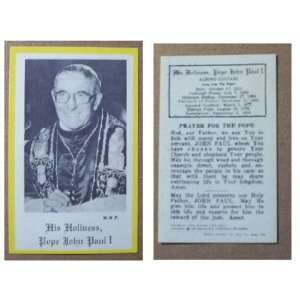    His Holiness Pope John Paul I Message Card 