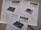 RETR0 SANYO TURNTABLE MANUALS TP356,TP42​0,TP430 #249