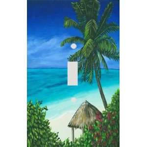 Tropical Tiki Beach Hut Decorative Switchplate Cover