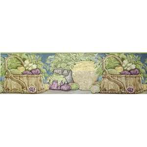  Club Pack of 12 Rolls French Rustic Vegetables Wallpaper 