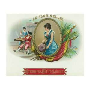 La Flor Nellie Brand Cigar Box Label Giclee Poster Print, 32x24
