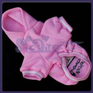 Pink Pet Dog Hoodie Shirt Coat Clothes Apparel CUTE NEW  