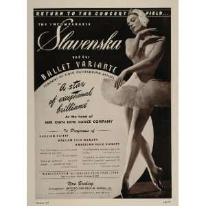  1947 Mia Slavenska Ballet Variante Ballerina Booking Ad 