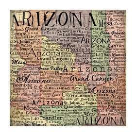   United States Collection   Arizona   12 x 12 Paper   Map Arts, Crafts