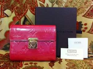 Authentic Louis Vuitton Vernis Leather Koala Wallet Framboise Pink 