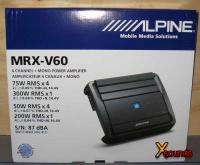 MRX V60   Alpine 5 Channel Subwoofer Amplifier Electronics Brand New 