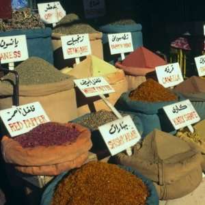  Close Up of Pyramids of Loose Spices for Sale in Local 