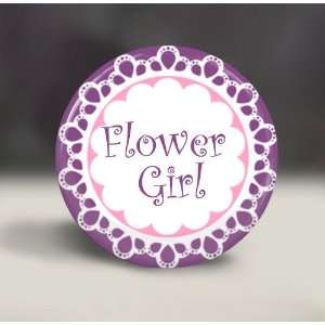 Pocket Mirror  Purple & Pink Flower Girl Gift, bridesmaid gift, bridal 