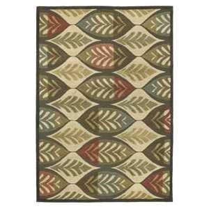   Kenya Palmetto Ivory and Multi 82080749 Contemporary 8 x 11 Area Rug