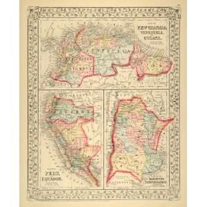   Map New Granada Argentine Confederation Antique   Original Print Map