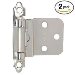  House 48 9054 3/8 Inch Inset Mount Cabinet Hinge, 2 Pack, Satin Nickel