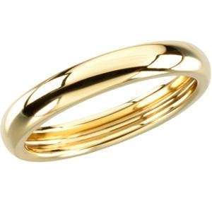  4.00 mm Scooped Inside Round Band in 14k Yellow Gold 