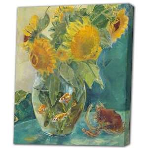  Sunflower Vace Gold Fish Giclee Canvas Oil Brush Art