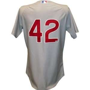 Alan Trammell #42 Chicago Cubs JR Day 2010 Game Used Grey Jersey 