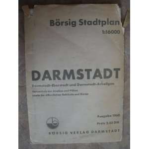    1960 Darmstadt, Germany   Street Road Map Borsig Verlag Books