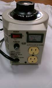 250VAC 250V Variac Output Transforme​r 10 Amp ( 2KW ) 2 Receptacle 