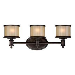 NEW 3 Light Bathroom Vanity Lighting Fixture, Noble Bronze, Smoky Opal 