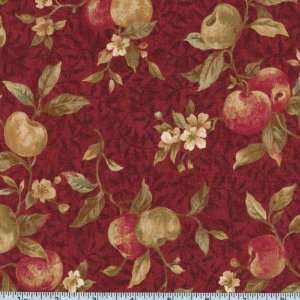  45 Wide Cider Mill Road Apples Red Fabric By The Yard 