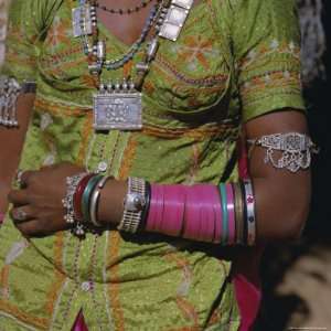 Wearing Jewellery Around Neck and on Her Arms, Rajasthan State, India 