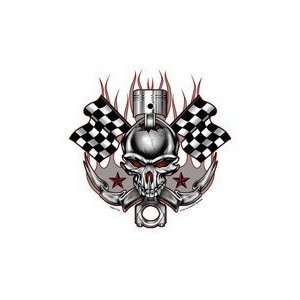  Racking skull biker sticker indy daytona 500 Everything 